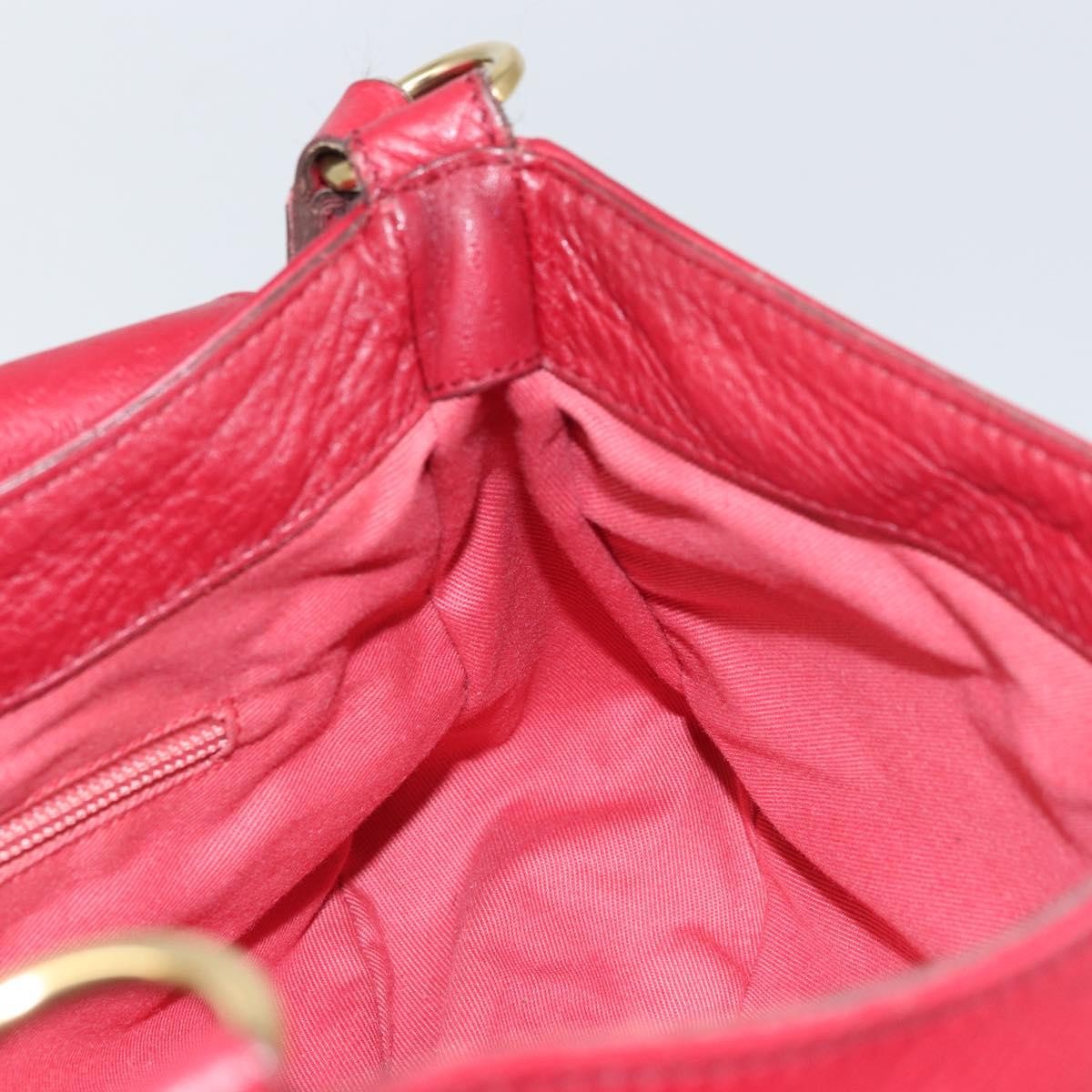 Salvatore Ferragamo Gancini Leather, Red, Leather, Shoulder Bag