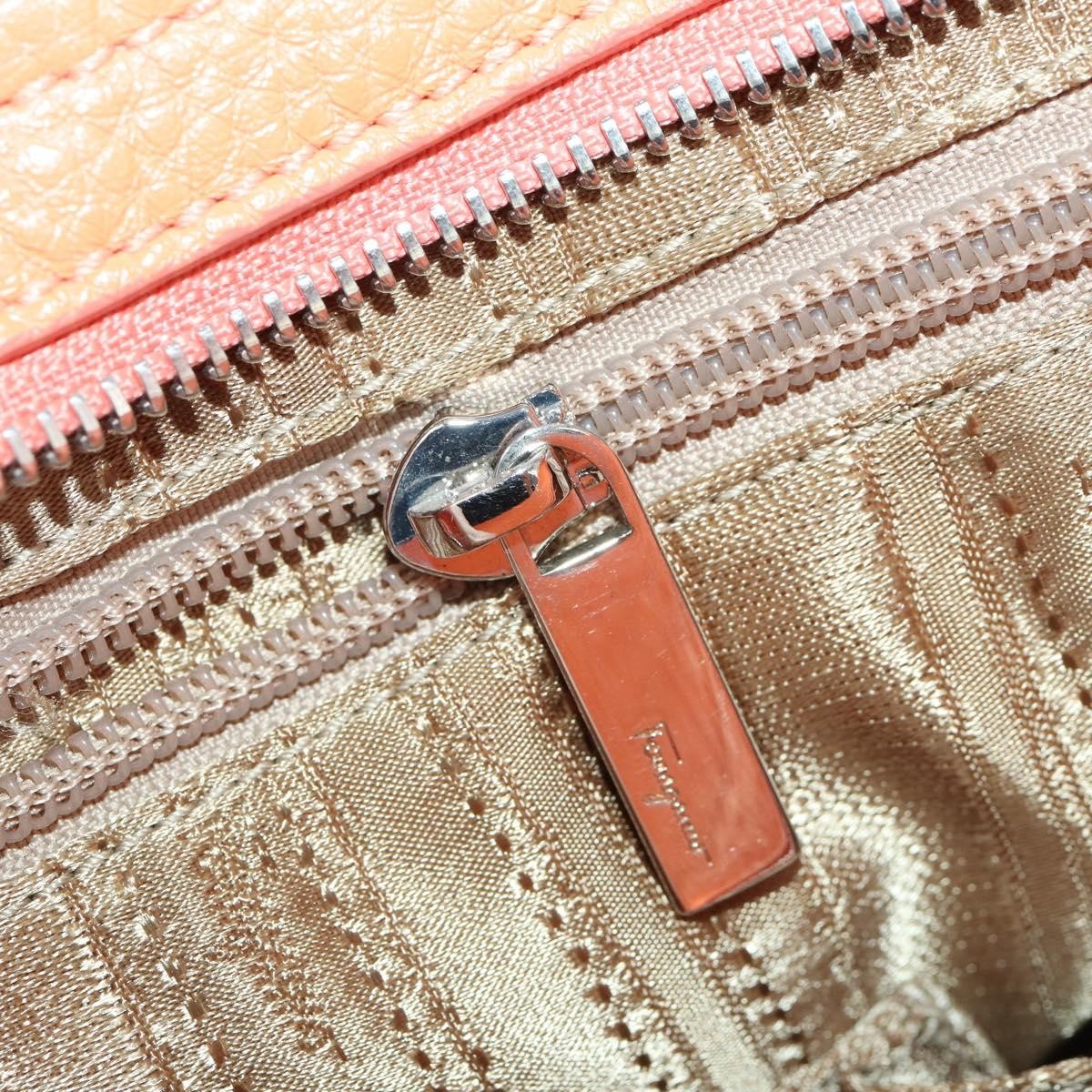Salvatore Ferragamo Sofia Satchel Grainy Leather, Orange, Leather, Handbag
