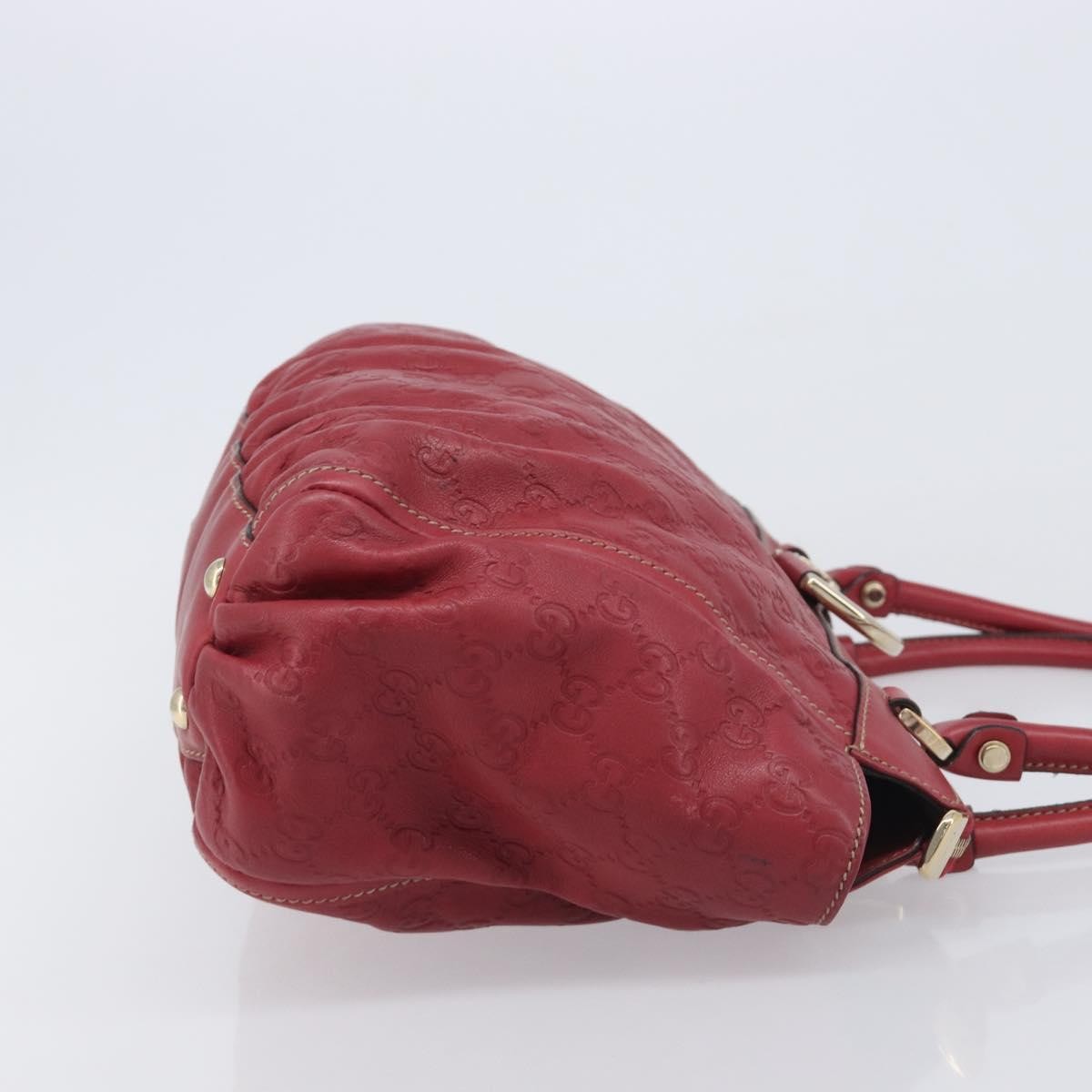 Gucci D Ring Guccissima Leather, Red, Leather, Tote Bag