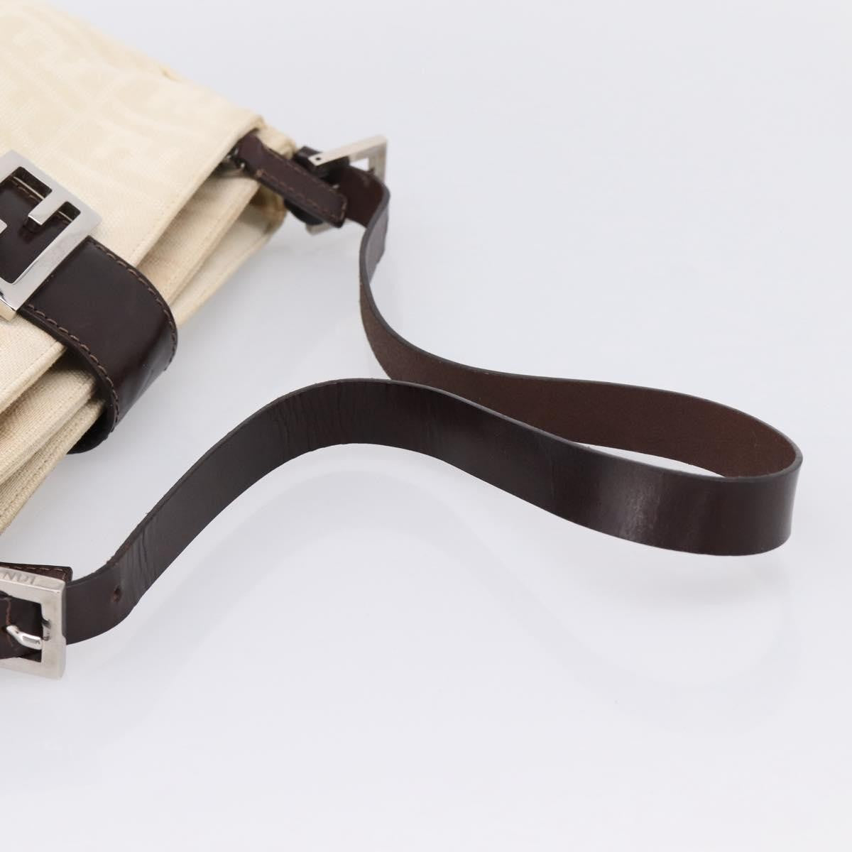 Fendi Baguette Pochette Zucca Canvas, Neutral, Canvas, Clutch
