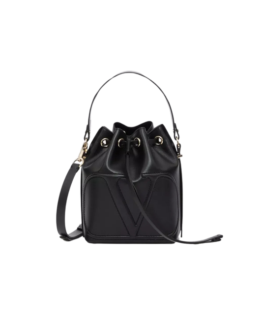 Valentino, Black, Leather, shoulder