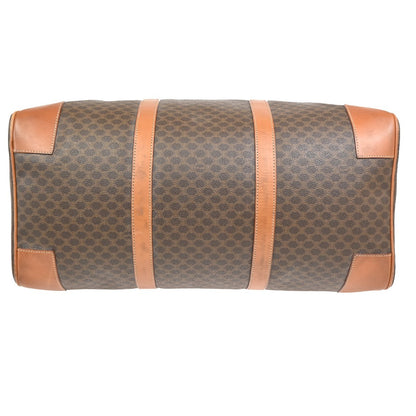 Celine Vintage Duffle Canvas and Leather, Brown, Canvas, Travel Bag