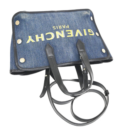 Givenchy Bond Shopper Denim, Blue, Denim, Tote Bag