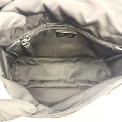 Prada Padded Flap Re-Nylon, Black, Nylon, Shoulder Bag
