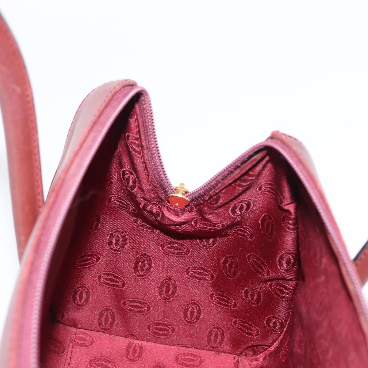 Cartier Must Line Leather, Burgundy, Leather, Handbag