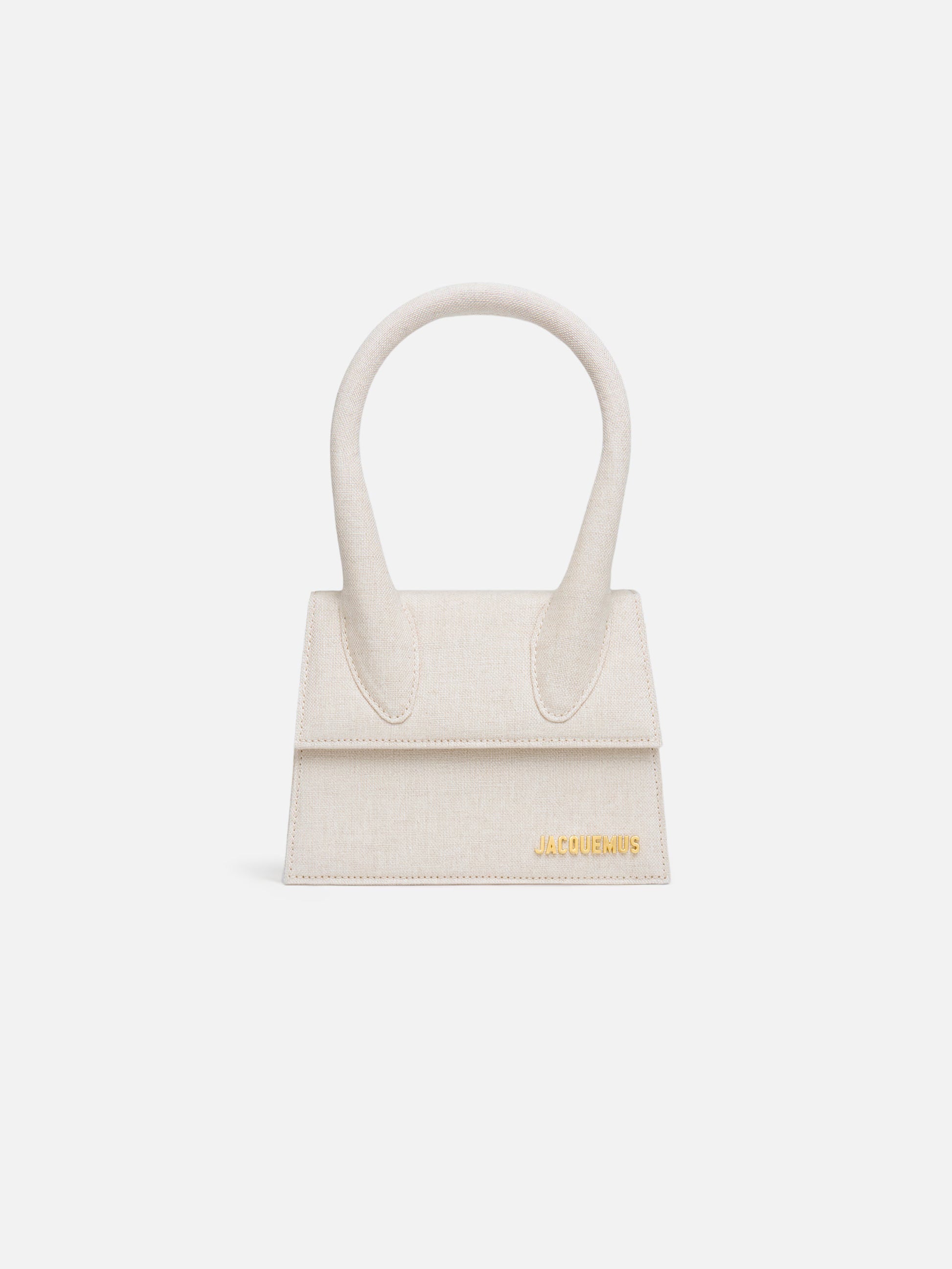Jacquemus Chiquito mini beige clair linen, BEIGE, LEATHER, Crossbody bag