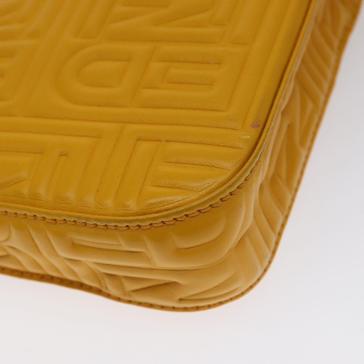 Fendi Baguette NM Bag Zucca Embossed Leather, YELLOW, LEATHER, Shoulder bag