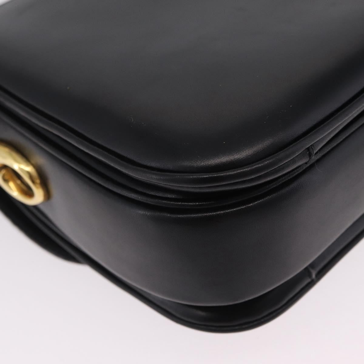 Celine Flap Shoulder Leather, Black, Leather, Shoulder Bag