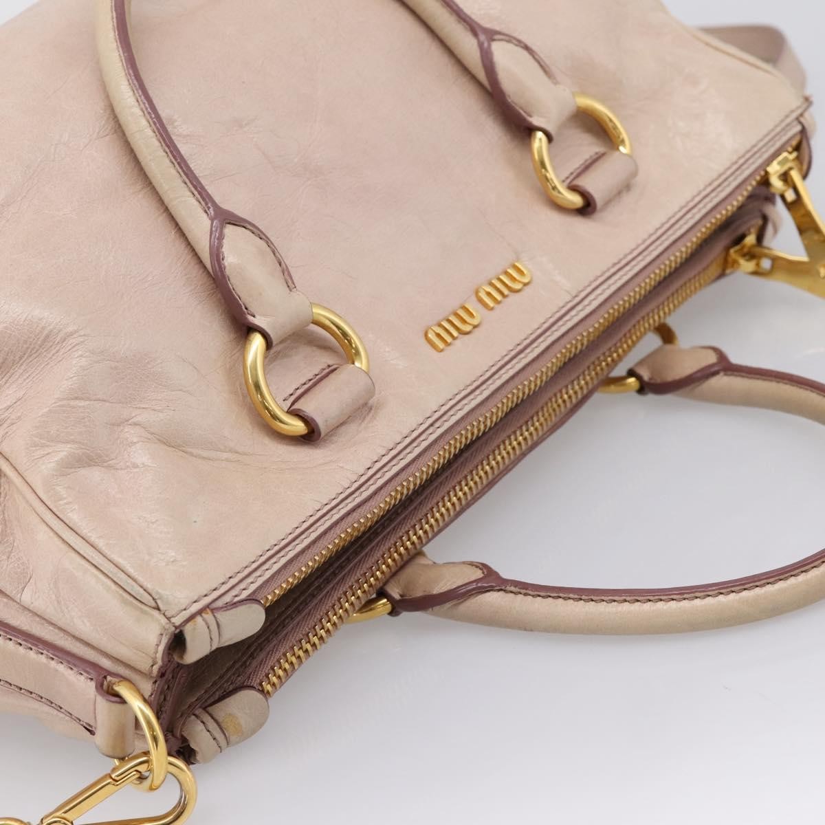 Miu Miu Vitello Lux Ring Satchel Leather, Pink, Leather, Handbag