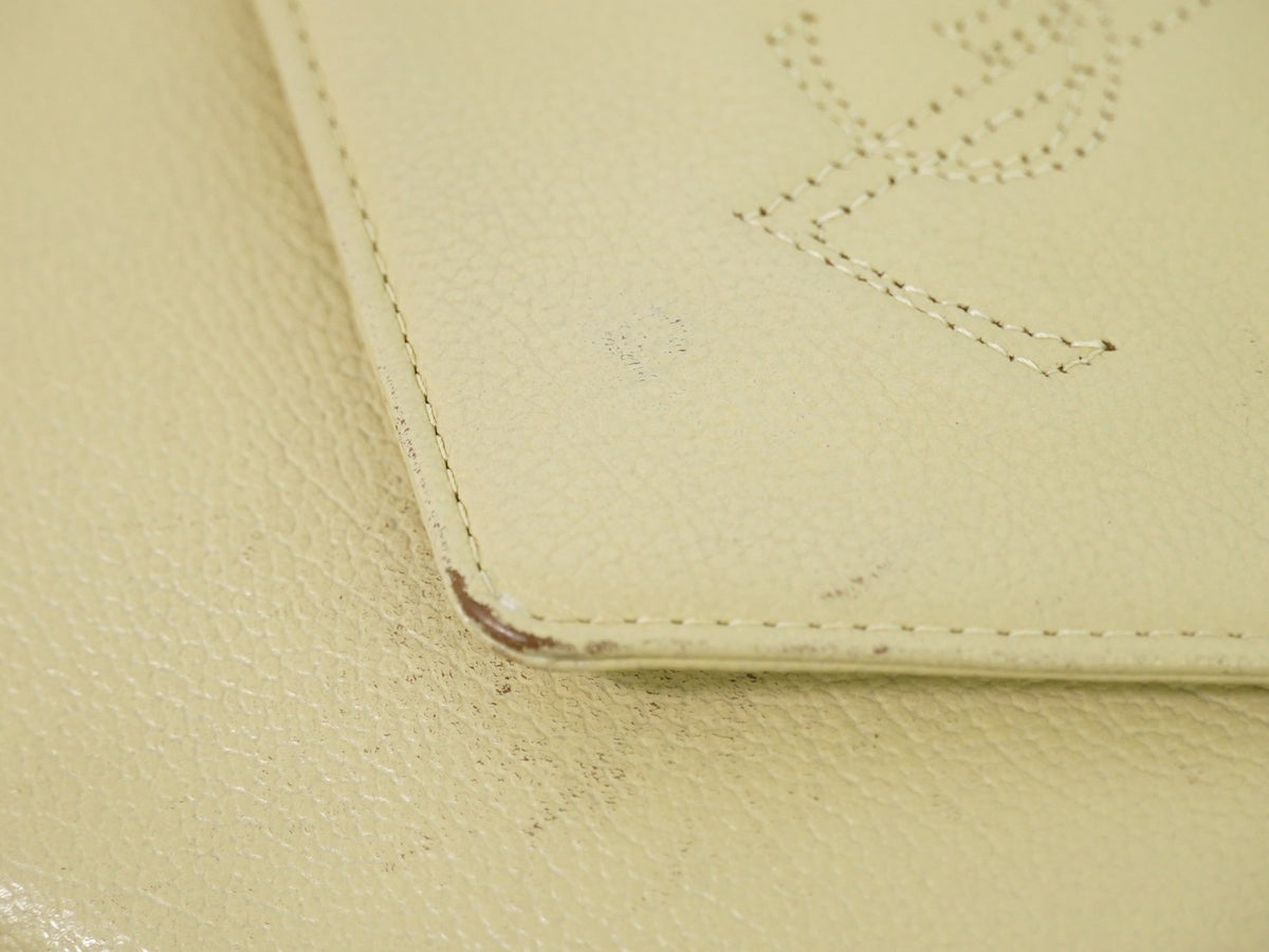 Saint Laurent Uptown Leather, Beige, Leather, Crossbody Bag