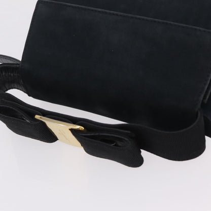 Salvatore Ferragamo Vala Suede, Navy, Suede, Shoulder Bag