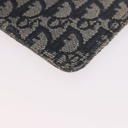 Christian Dior A5 Pouch Oblique Canvas, Navy, Canvas, Clutch
