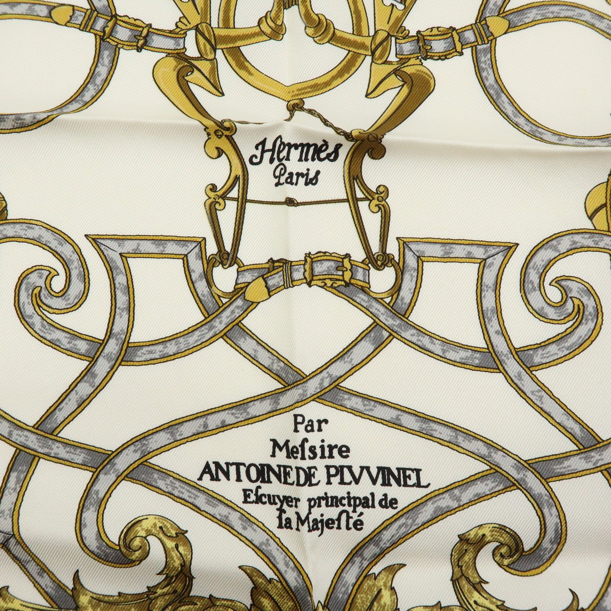 Hermes Carré 40 Silk, White, Silk, Scarf