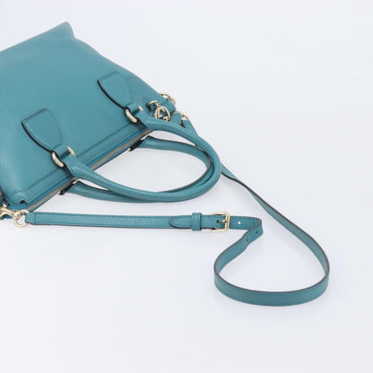 Gucci GG Charm Convertible Dome Satchel Leather, Blue, Leather, Handbag
