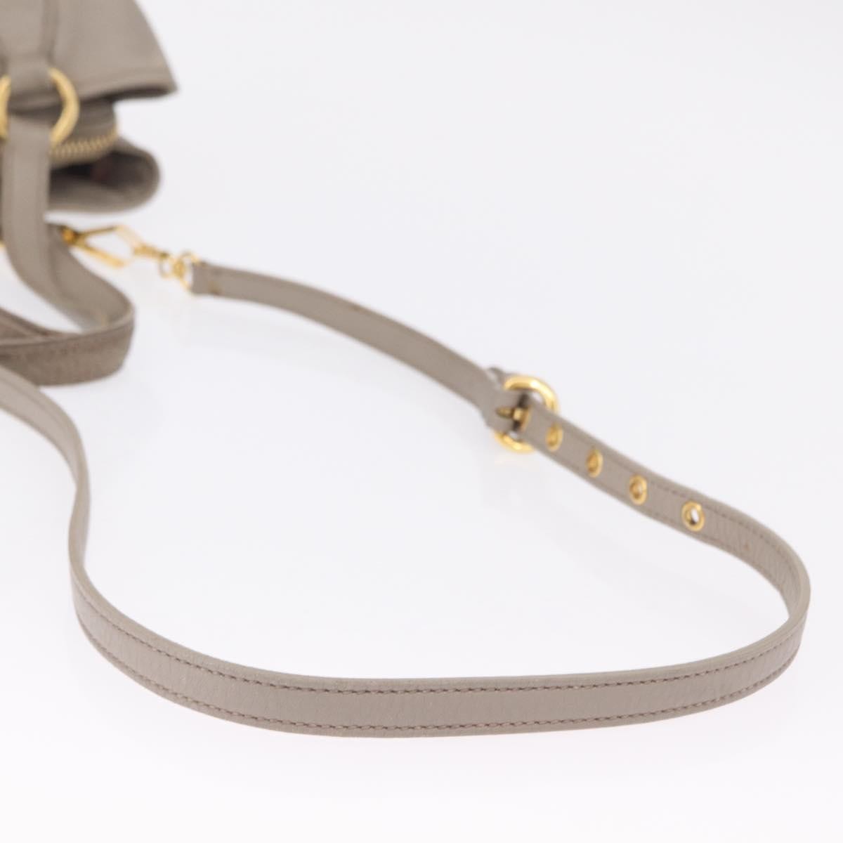 Miu Miu Madras Leather, Gray, Leather, Shoulder Bag