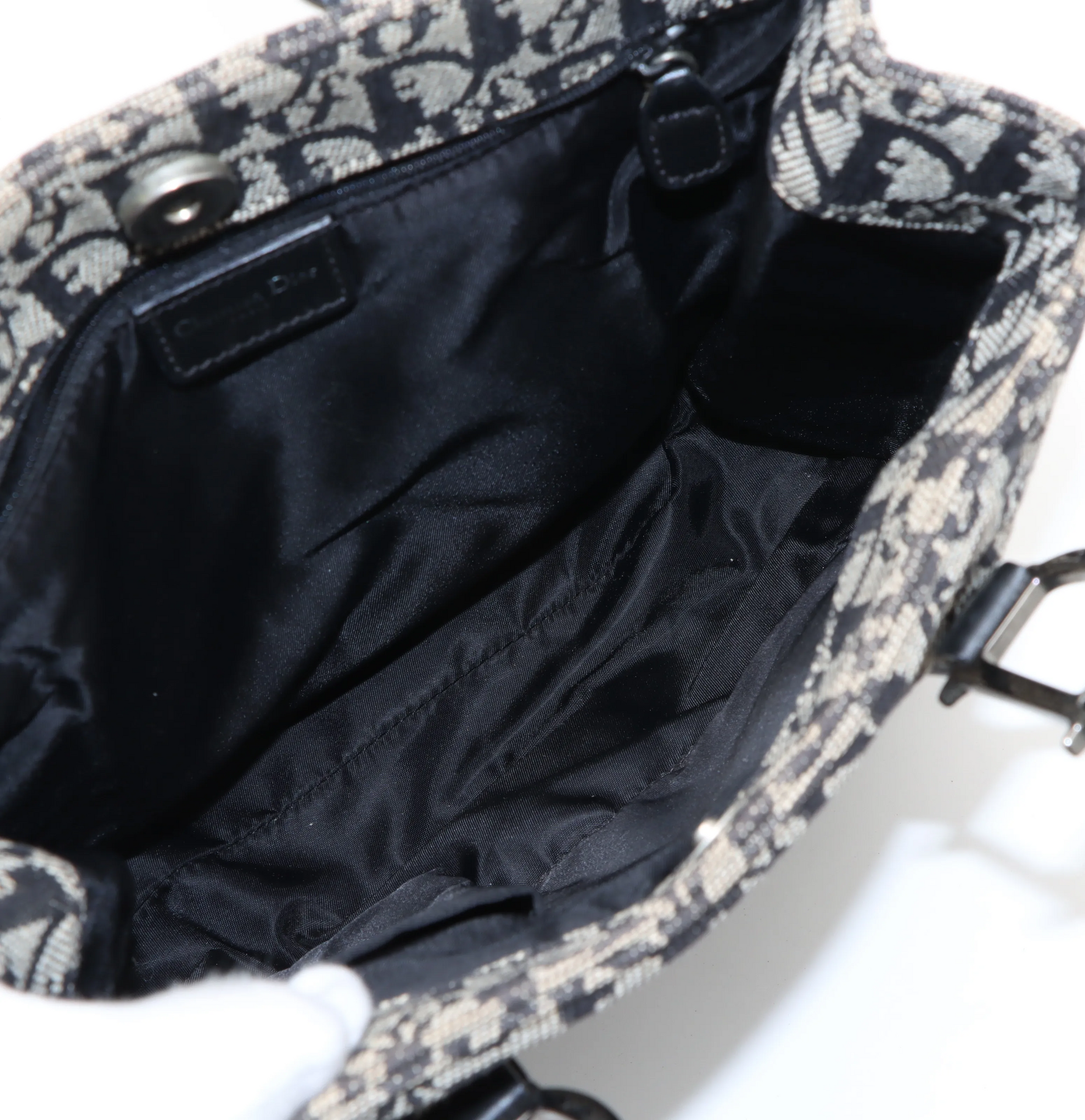 Christian Dior Trotteur Tote Bag Canvas, NAVY, CANVAS, Tote bag