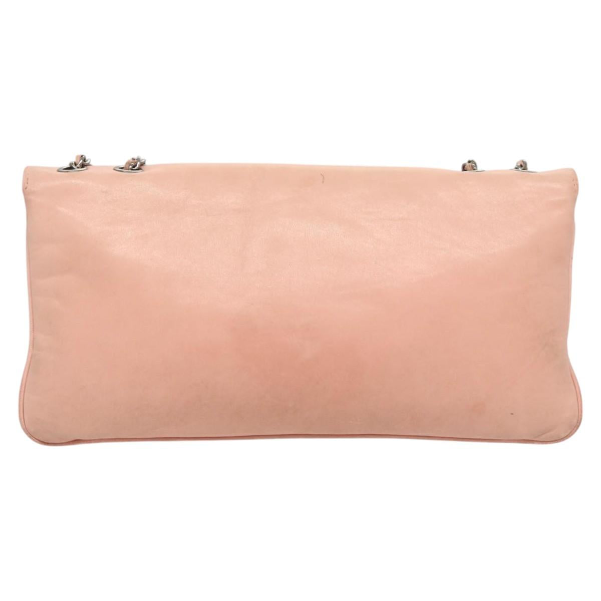 Chanel Mademoiselle Chocolate Bar Clutch Quilted Lambskin, PINK, LEATHER, Shoulder bag