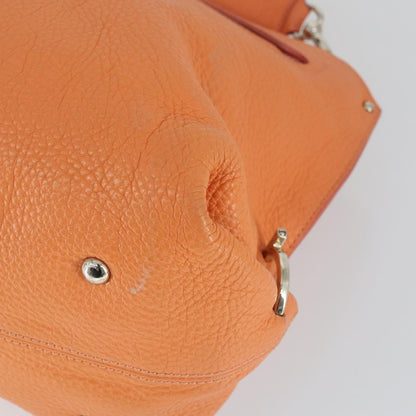 Salvatore Ferragamo Sofia Satchel Grainy Leather, Orange, Leather, Handbag