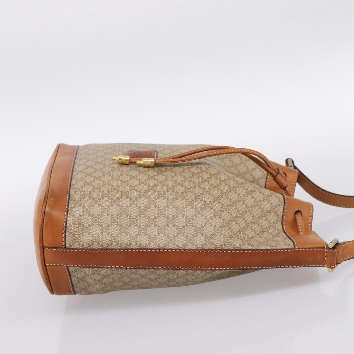 Celine Macadam Leather, Beige, Canvas, Shoulder Bag