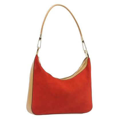 Gucci Vintage Zip Hobo Leather & Suede, Red, Suede, Shoulder Bag
