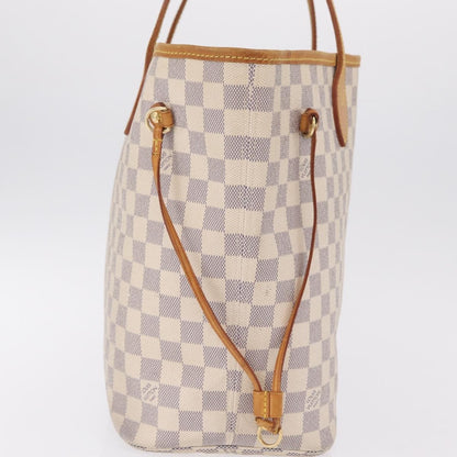Louis Vuitton Neverfull Damier, White, Canvas, Tote Bag
