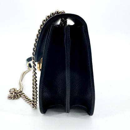 Gucci Interlocking Leather, Black, Leather, Shoulder Bag
