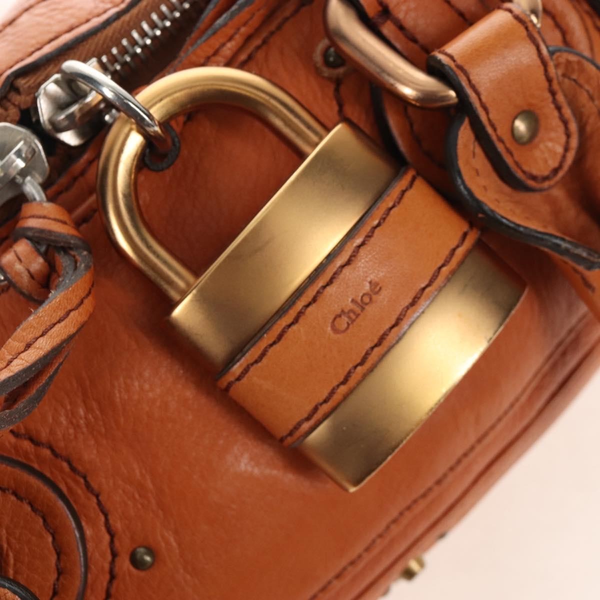 Chloe Paddington Lock Leather, Orange, Leather, Handbag