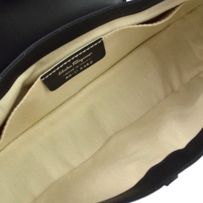 Salvatore Ferragamo Vintage Gancini Hobo Leather, Black, Patent Leather, Shoulder Bag