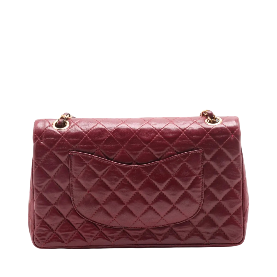Chanel Vintage Classic Double Flap Bag Leather, RED, LEATHER, Shoulder bag