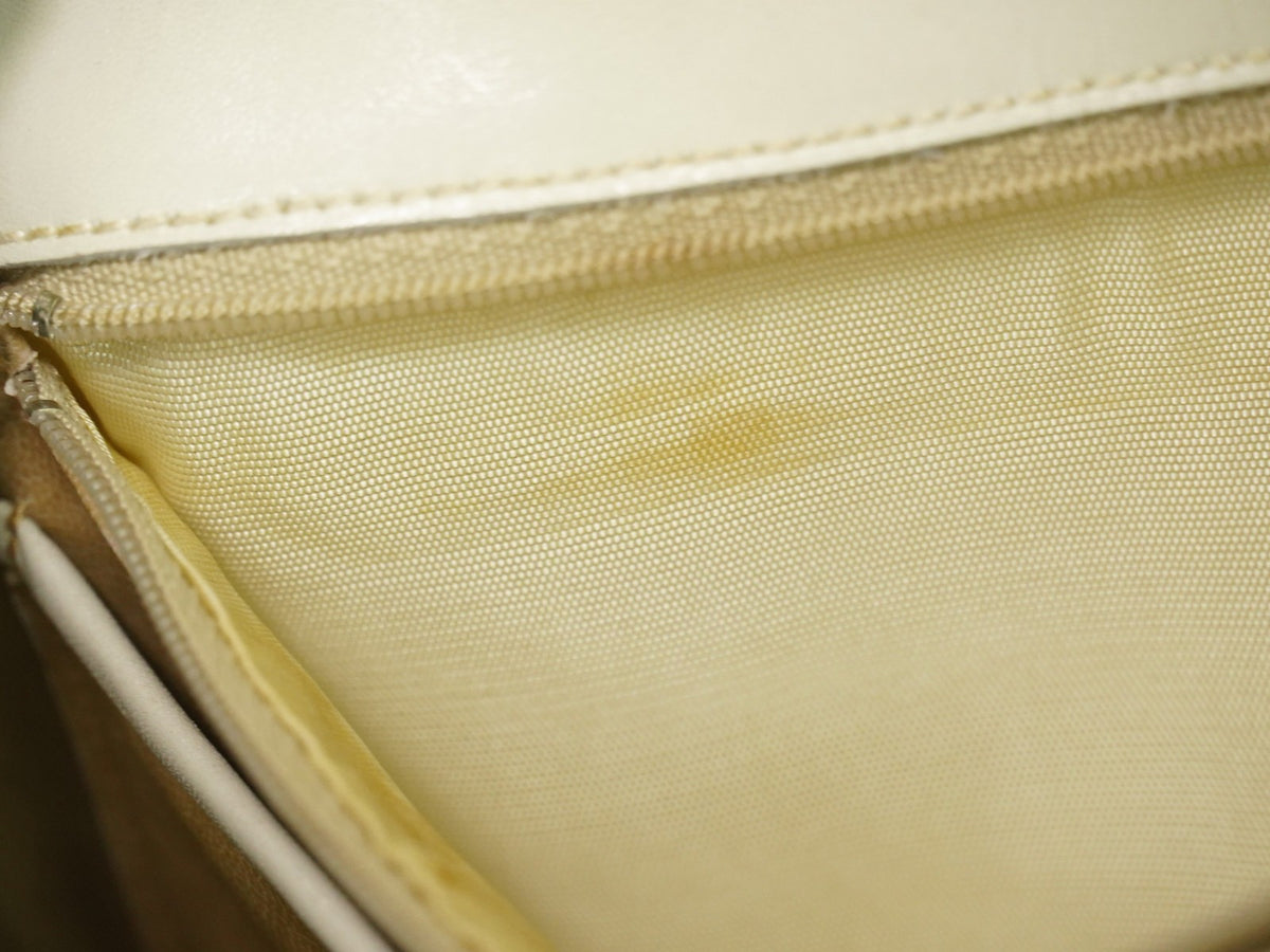 Celine Flap Shoulder Leather, Beige, Leather, Shoulder Bag
