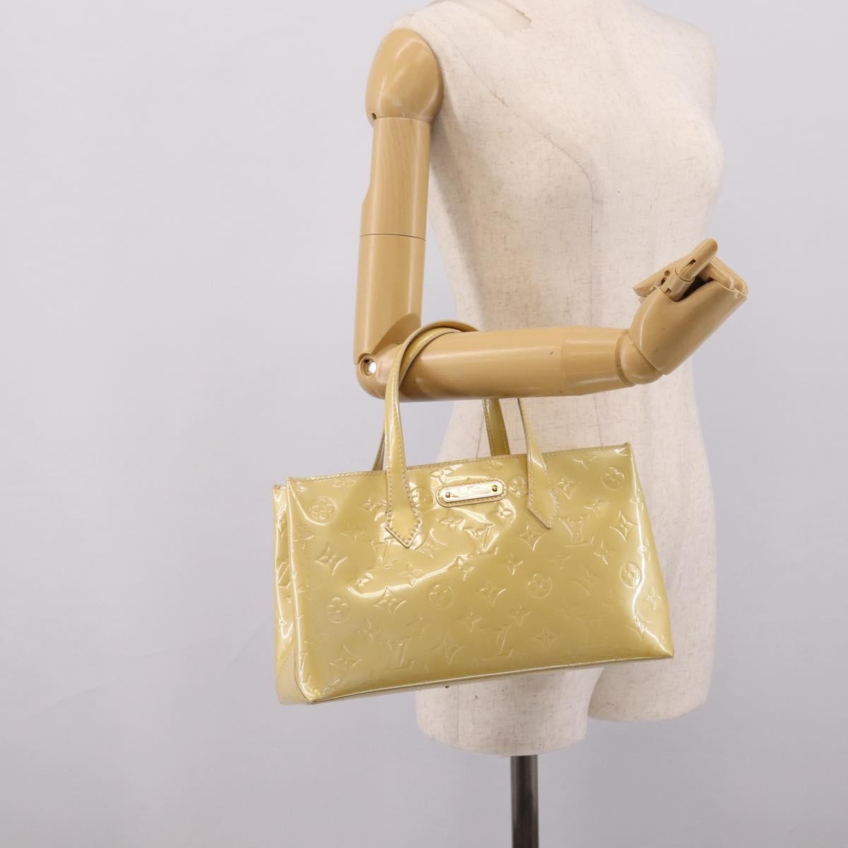 Louis Vuitton Wilshire Monogram Vernis, Yellow, Patent Leather, Handbag