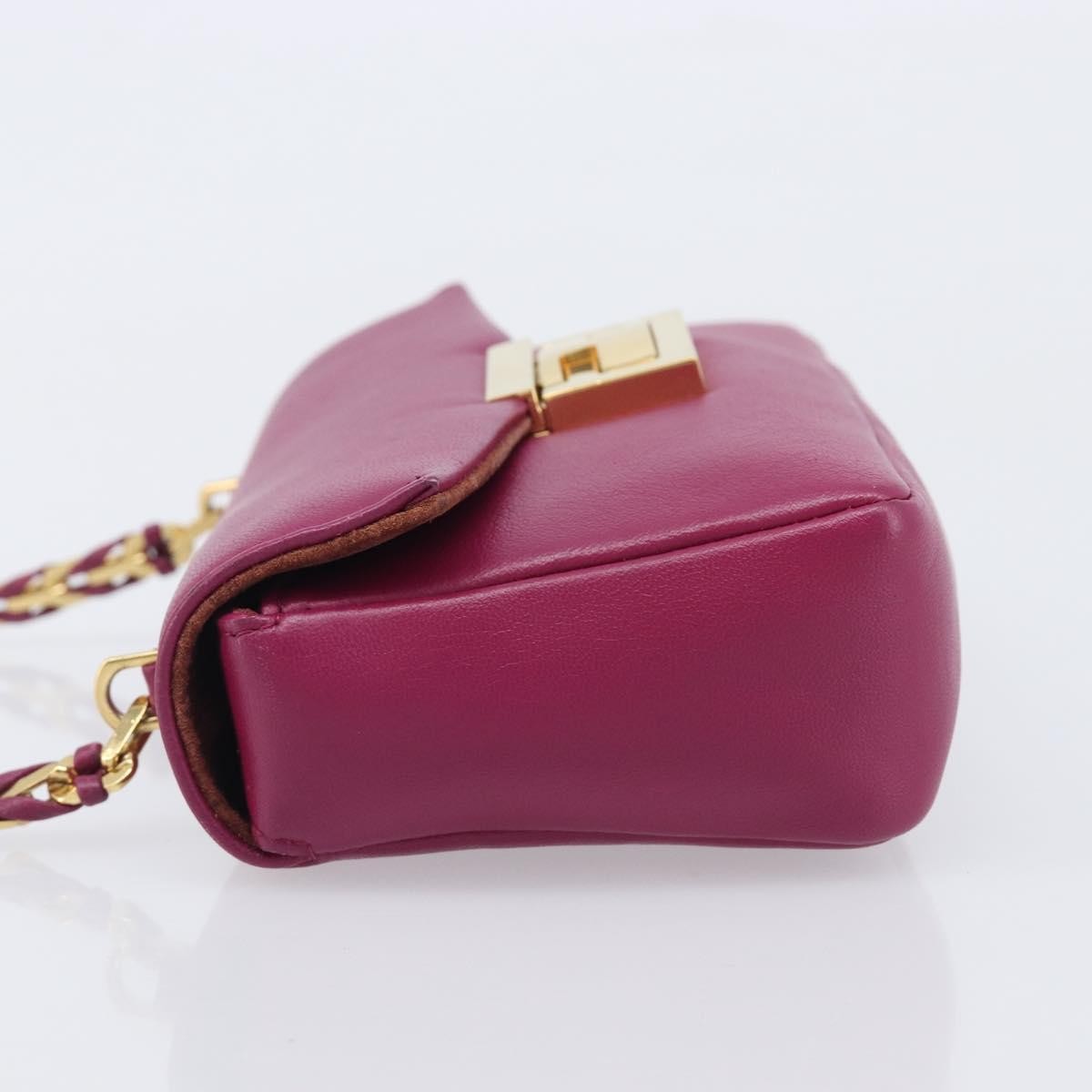 Fendi Be Baguette Flap Leather, Pink, Leather, Handbag