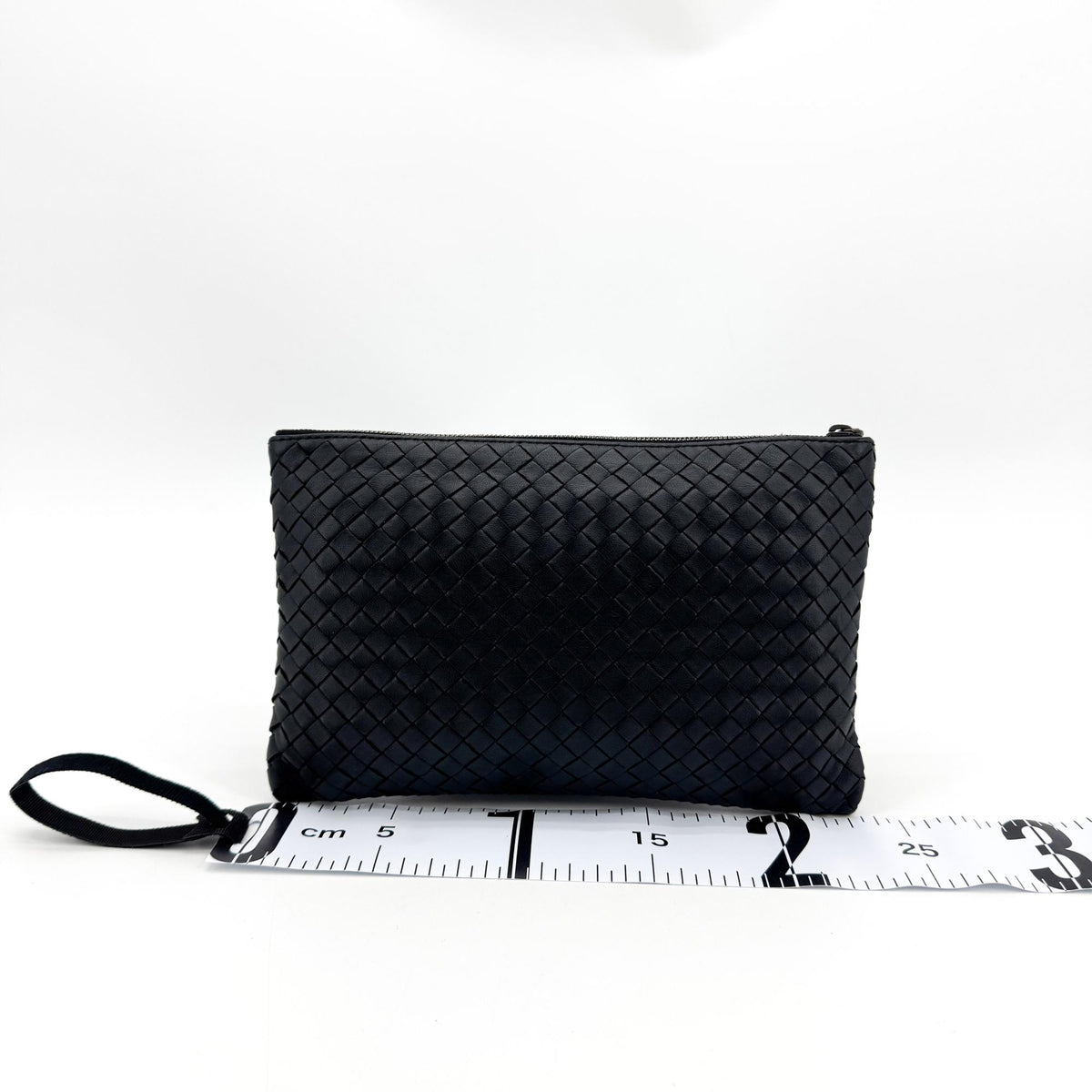 Bottega Veneta Handle Intrecciato Nappa, Black, Leather, Clutch