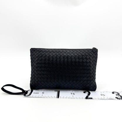 Bottega Veneta Handle Intrecciato Nappa, Black, Leather, Clutch