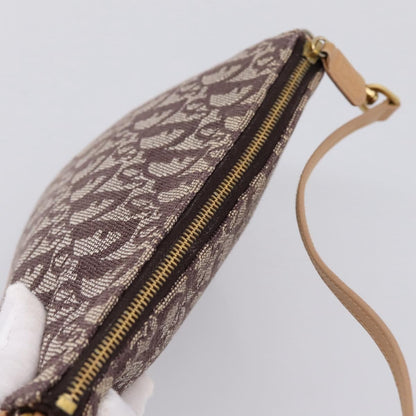 Christian Dior Vintage Saddle Bag Canvas, Brown, Canvas, Clutch