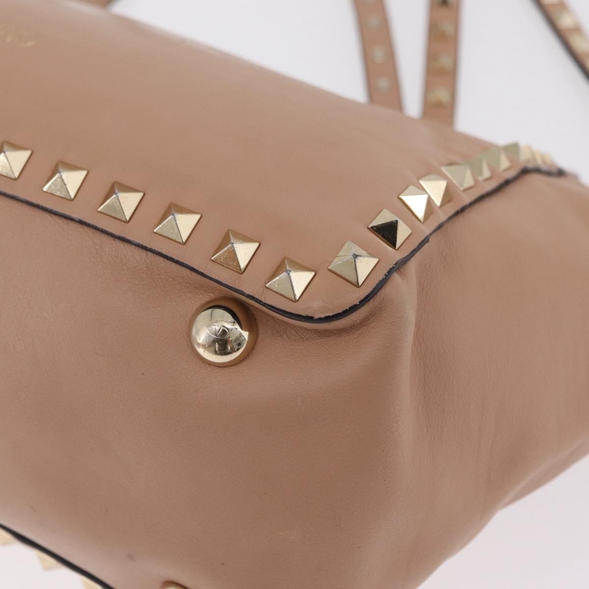 Valentino Garavani Rockstud Soft Leather, Beige, Leather, Tote Bag