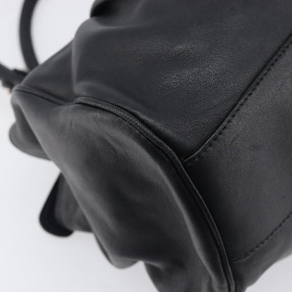 Salvatore Ferragamo Gancini Leather, Black, Leather, Handbag