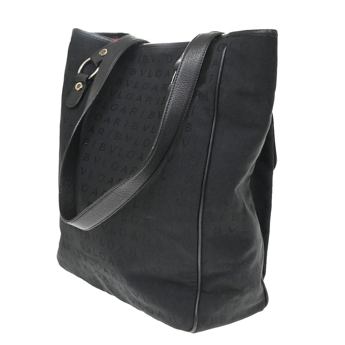 Bvlgari Vintage Canvas, Black, Canvas, Tote Bag