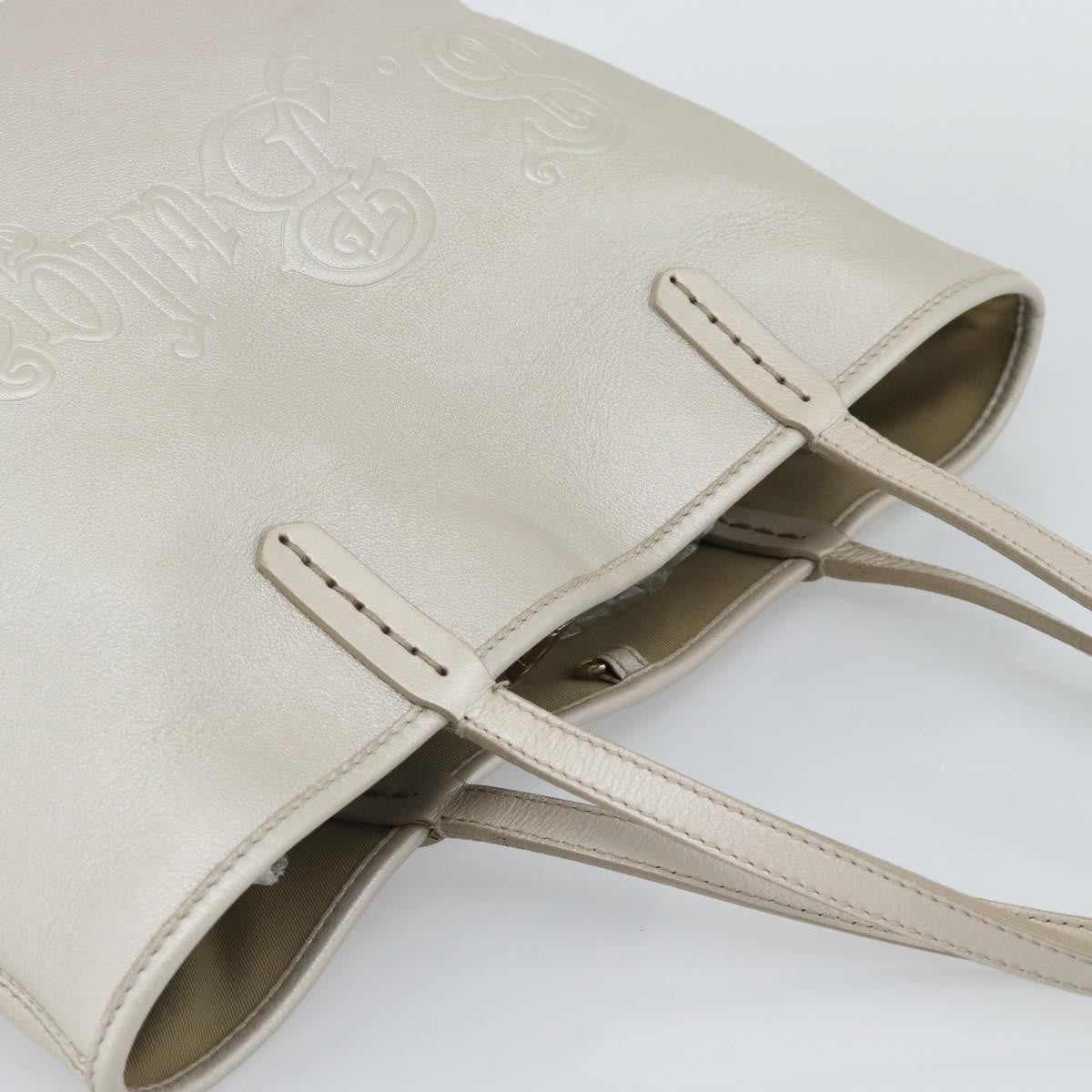 Bvlgari Vintage Leather, Gray, Leather, Tote Bag