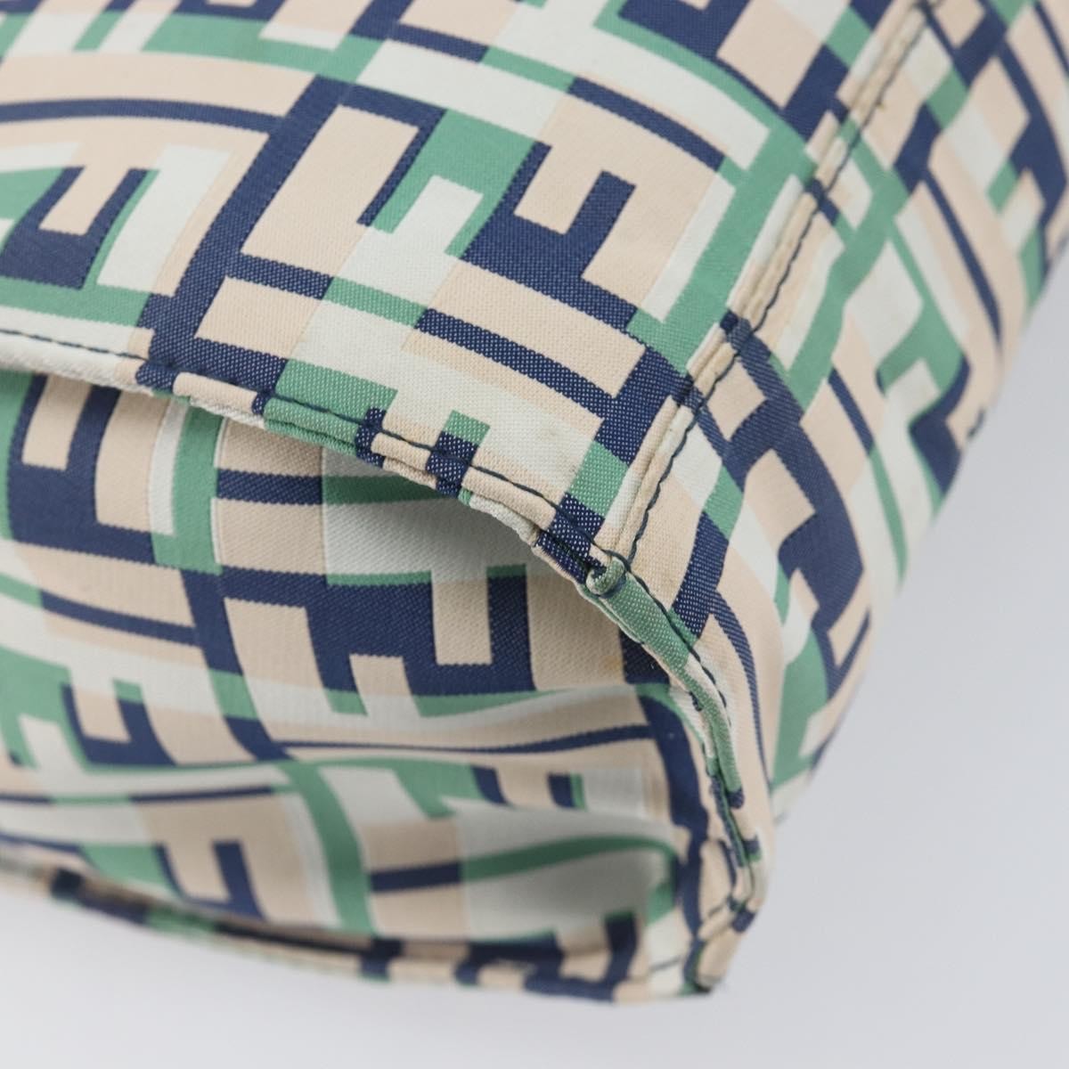 Fendi Logo Zucca Nylon, Green, Nylon, Tote Bag
