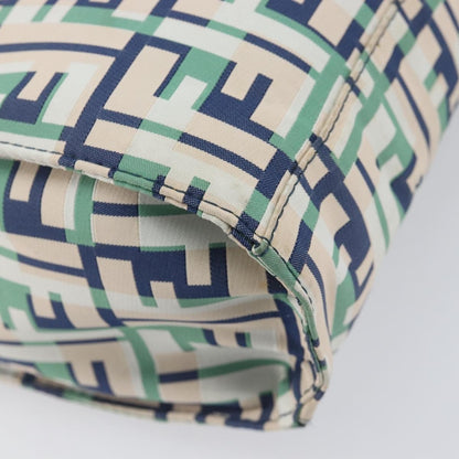 Fendi Logo Zucca Nylon, Green, Nylon, Tote Bag