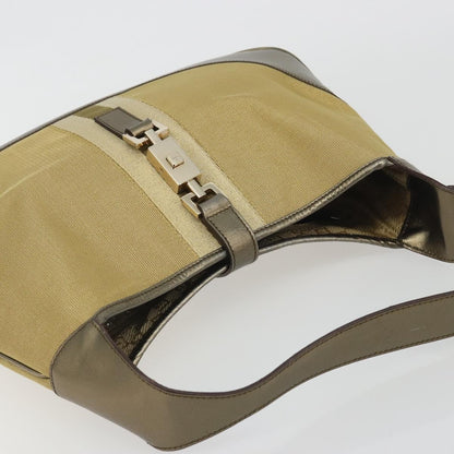 Gucci Web Jackie O Hobo Canvas, Gold, Canvas, Shoulder Bag