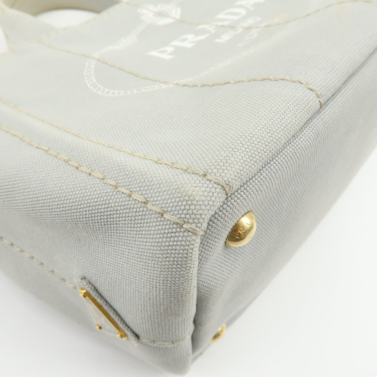Prada Canapa Convertible Canvas, Gray, Canvas, Tote Bag