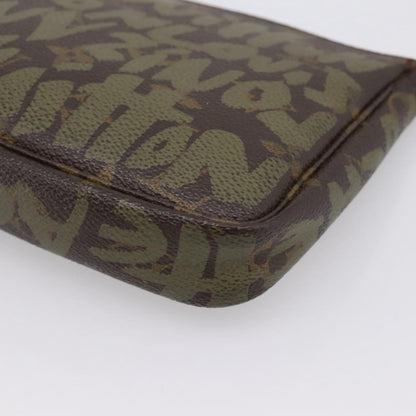 Louis Vuitton Pochette Accessoires Limited Edition Monogram Graffiti, Khaki, Canvas, Clutch