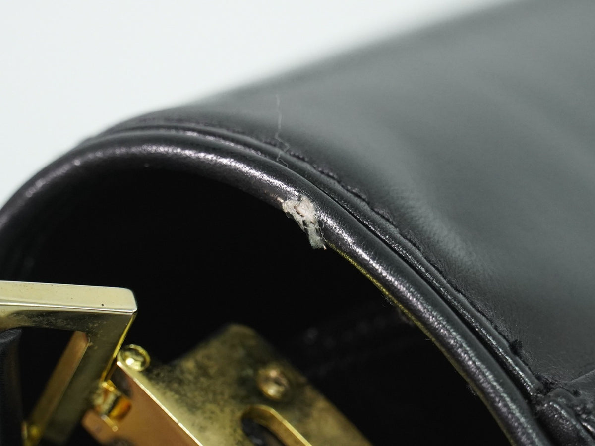 Gucci Shoulder Leather, Black, Leather, Shoulder Bag