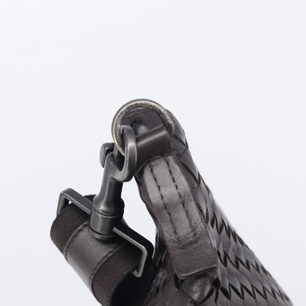 Bottega Veneta Flat Messenger Intrecciato Nappa, Black, Leather, Handbag