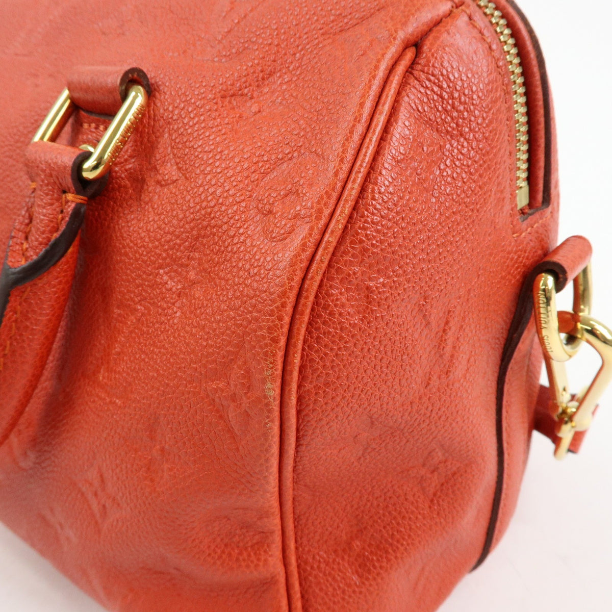 Louis Vuitton Speedy Bandouliere Monogram Empreinte Leather, Orange, Leather, Handbag