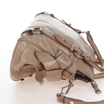 Miu Miu Bow Satchel Cervo Leather, Beige, Leather, Handbag