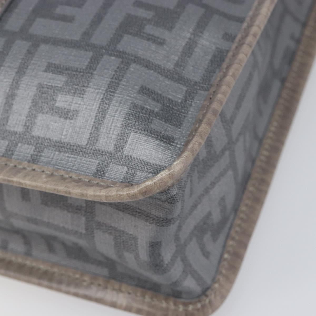 Fendi Open Shopping Zucca Canvas, Gray, Canvas, Tote Bag