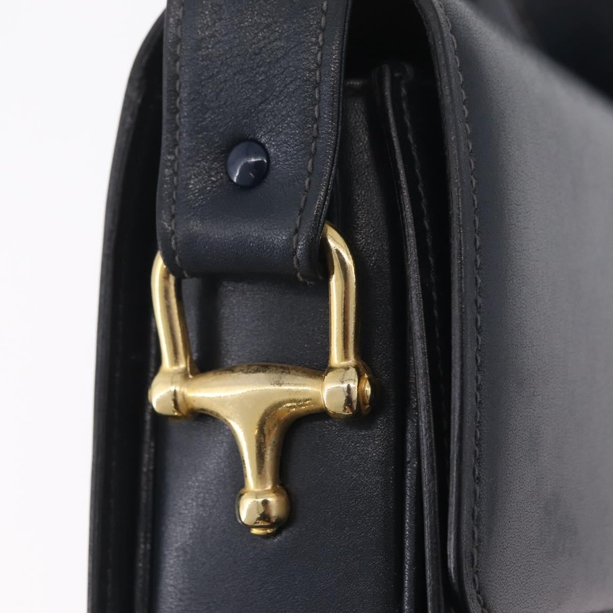 Celine Shoulder Leather, Navy, Leather, Shoulder Bag